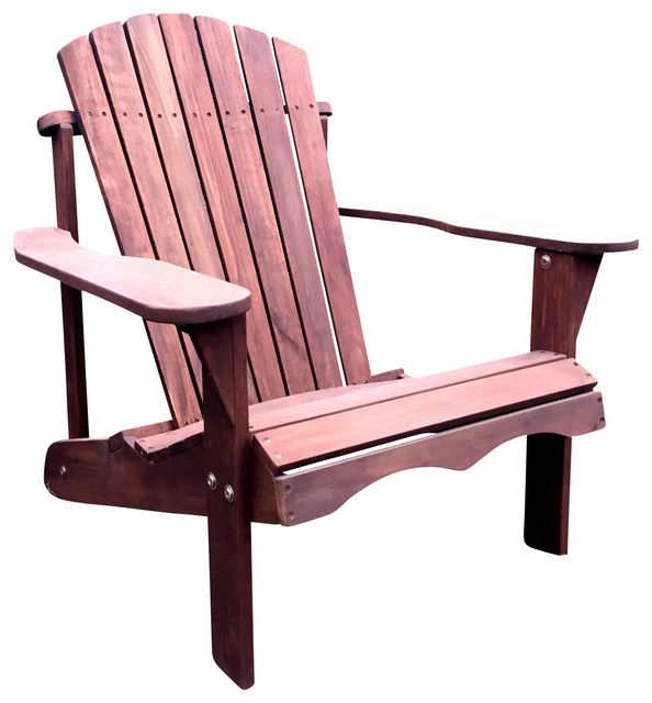 Pelican Hill Wood Adirondack Patio Chair, Dark Brown – Beach Style With Trendy Dark Brown Wood Outdoor Chairs (View 15 of 15)