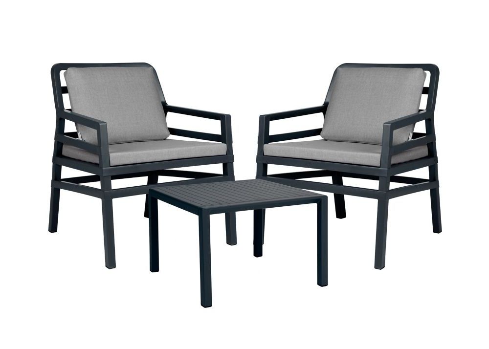 Photo Of Product In Newest Charcoal Fabric Patio Chair And Side Table (View 1 of 15)