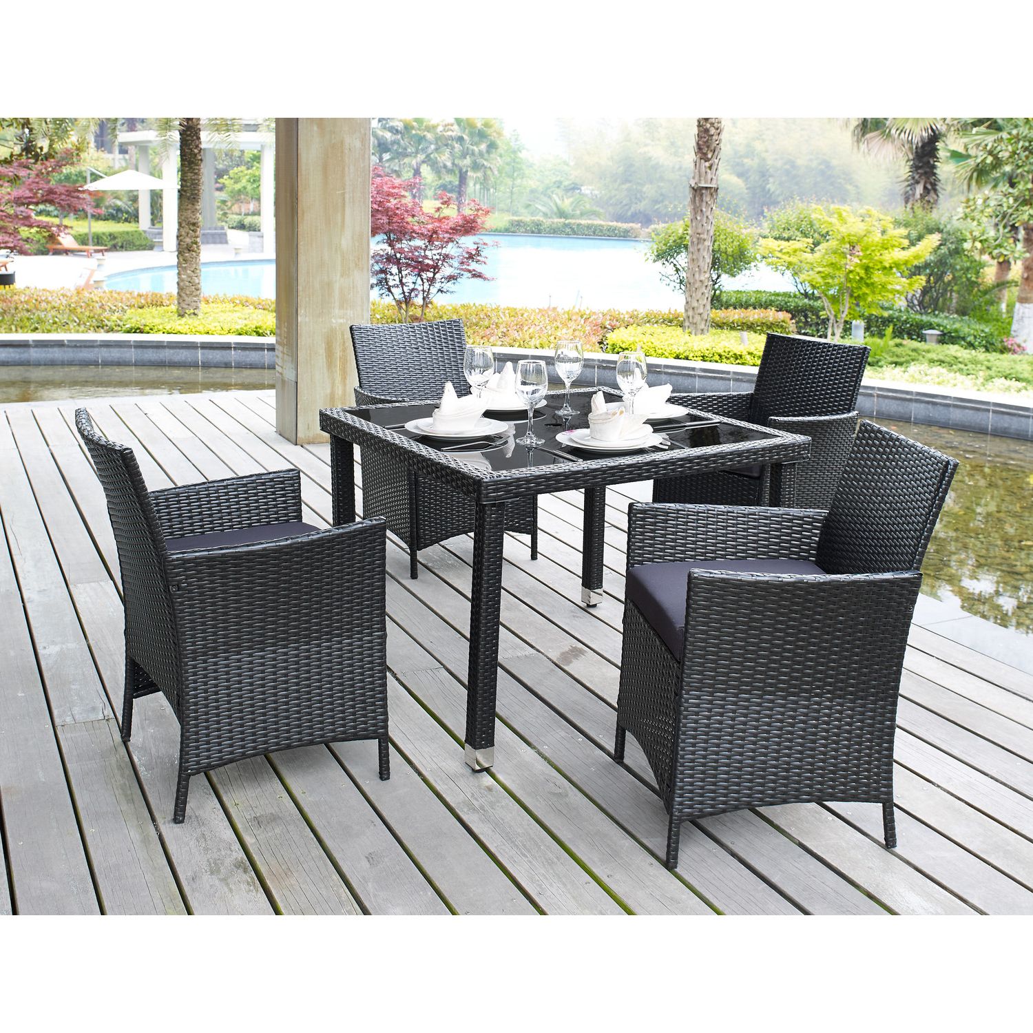 Places To Go For Affordable Modern Outdoor Furniture – Homesfeed In Favorite Black Outdoor Dining Modern Chairs Sets (View 8 of 15)