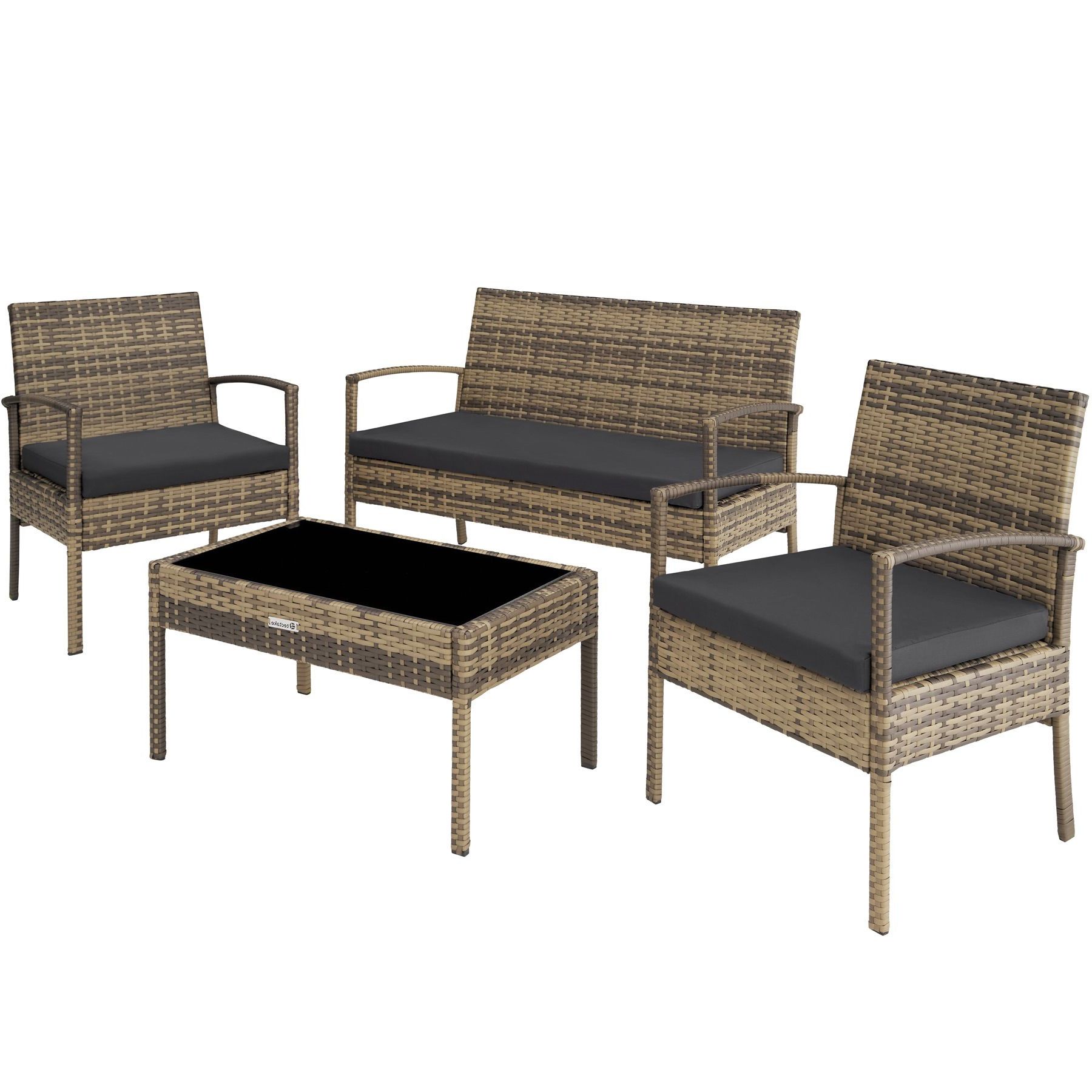 Poly Rattan Garden Furniture 2 Chairs Bench Table Set Outdoor Patio Regarding Well Known Natural Woven Modern Outdoor Chairs Sets (View 8 of 15)