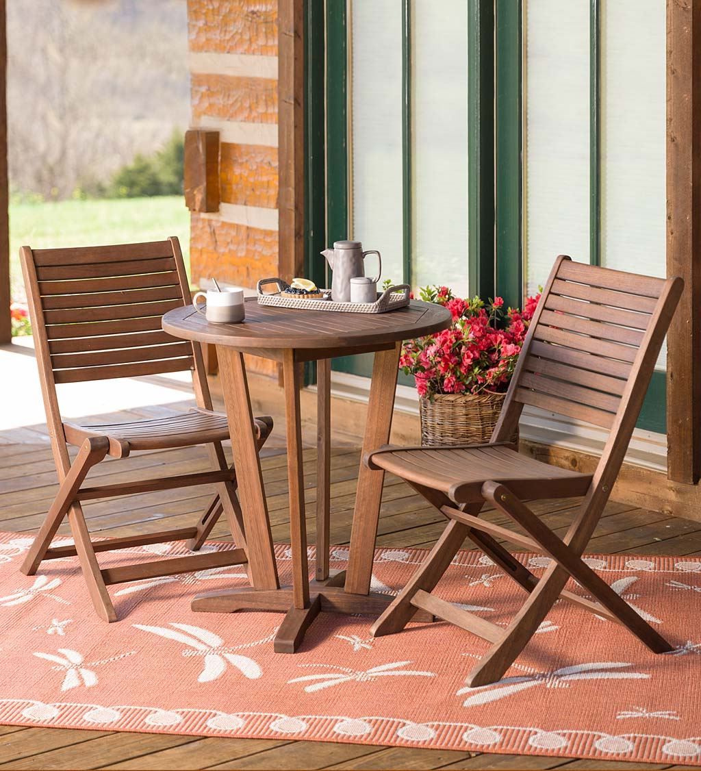 Popular Wood Bistro Table And Chairs Sets With Regard To Folding Wooden Garden Bistro Sets For The Outdoors – Reviews – Outdoor (View 15 of 15)