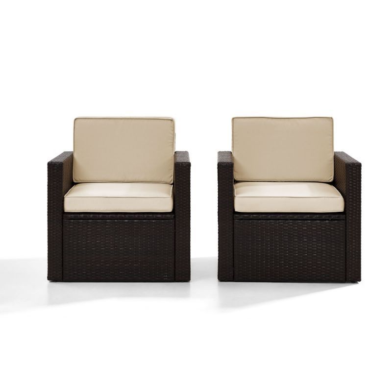 Preferred Crosley Furniture – Palm Harbor 2 Piece Outdoor Wicker Seating Set With In Rattan Wicker Sand Outdoor Seating Sets (View 15 of 15)