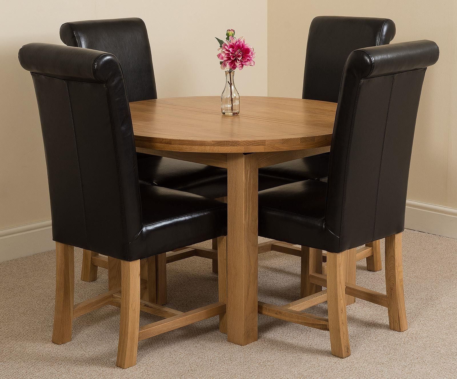 Preferred Edmonton Solid Oak Extending Oval Dining Table With 4 Washington Dining Inside Extendable Oval Patio Dining Sets (View 2 of 15)