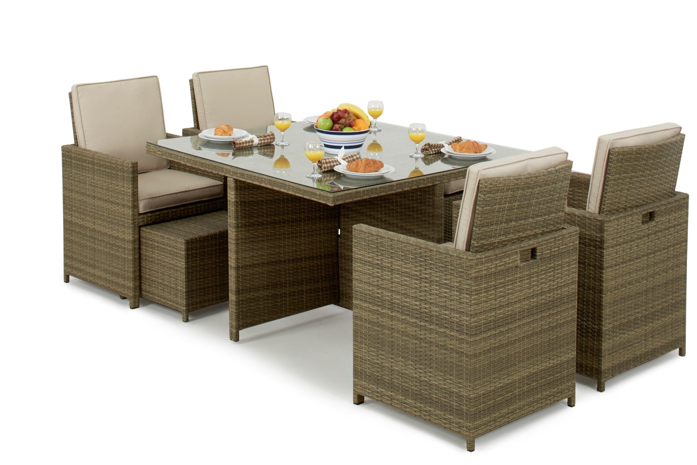 Rattan Furniture With 5 Piece 4 Seat Outdoor Patio Sets (View 8 of 15)