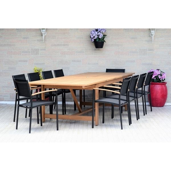 Recent 11 Piece Extendable Patio Dining Sets Pertaining To Amazonia Granada Extendable 11 Piece Rectangular Patio Dining Set – On (View 10 of 15)