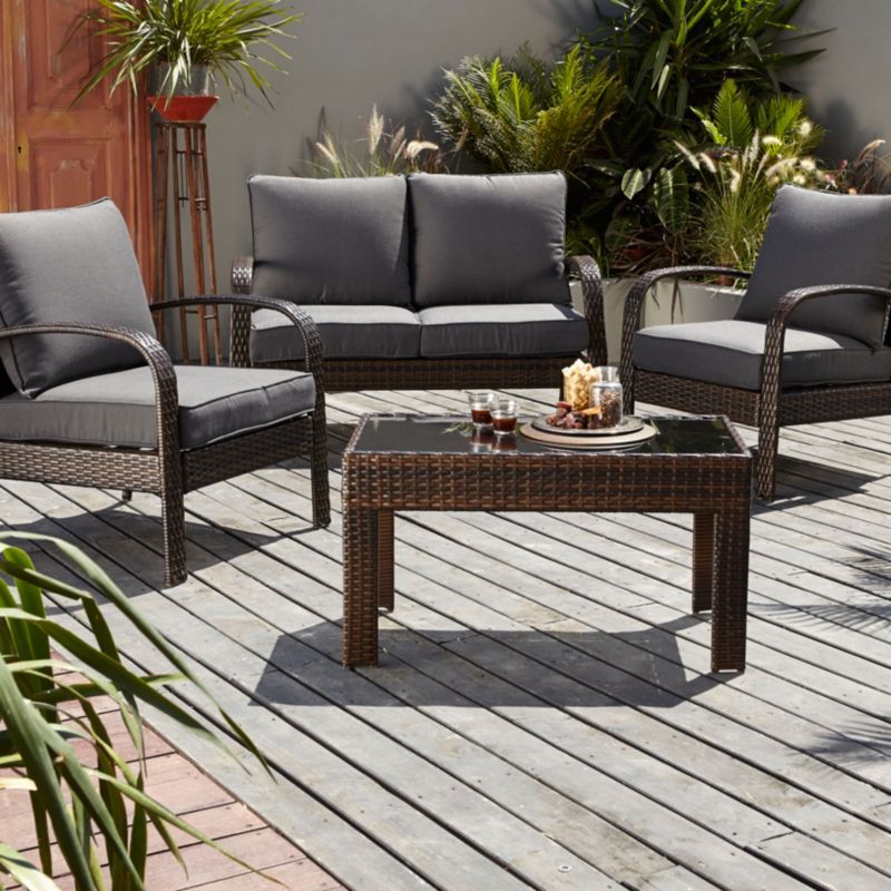 Recent Charcoal Outdoor Conversation Seating Sets Pertaining To George Home Jakarta Conversation Sofa Set In Charcoal – 4 Piece (View 8 of 15)
