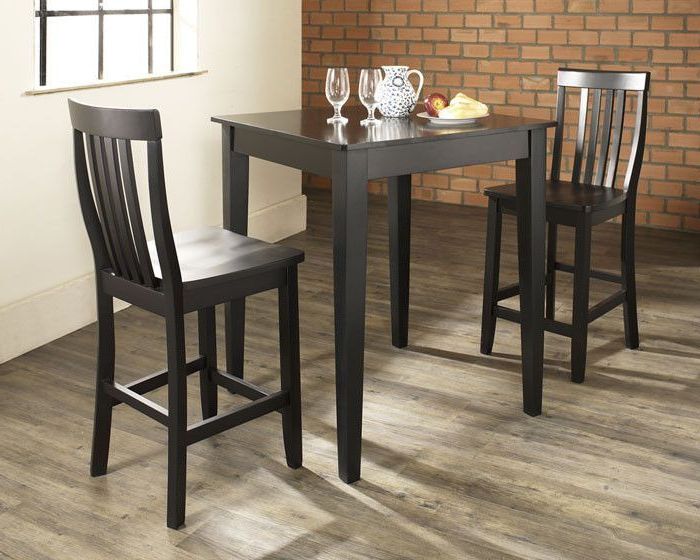 Recent Crosley Furniture Kd320007bk 3 Piece Pub Dining Set With Tapered Leg Intended For 3 Piece Bistro Dining Sets (View 8 of 15)