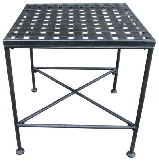 Recent Gdf Studio Kent Outdoor Black Iron End Table – Industrial – Outdoor For Black Iron Outdoor Accent Tables (View 13 of 15)
