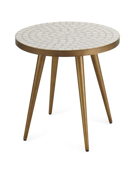 Recent Mosaic Tile Round End Table Inside Mosaic Tile Top Round Side Tables (View 6 of 15)