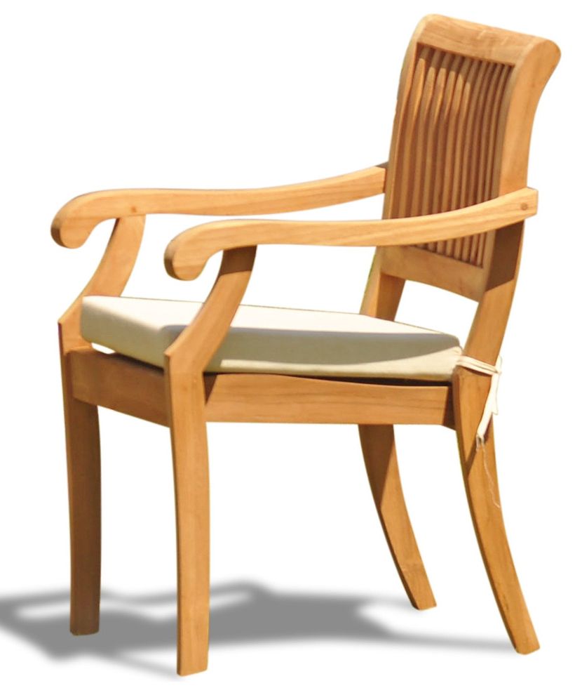 Recent Stacking Outdoor Armchairs Sets With Arbor Stacking Arm Chairs, Teak Outdoor Dining Patio, Set Of  (View 1 of 15)