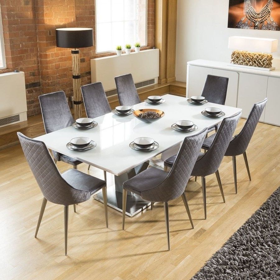Recent White Dining Room Table With 8 Chairs • Faucet Ideas Site For Armless Square Dining Sets (View 11 of 15)