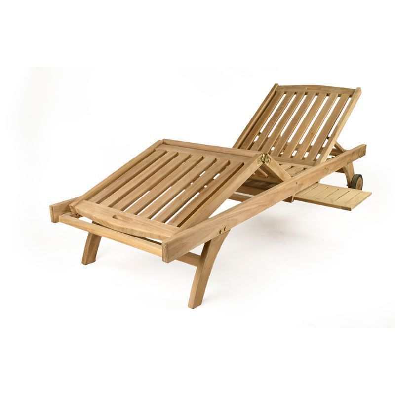 Recliner Lounger Chair Natural Teak Wood Lawn Garden Outdoor Wooden In Well Liked Natural Wood Outdoor Lounger Chairs (View 10 of 15)