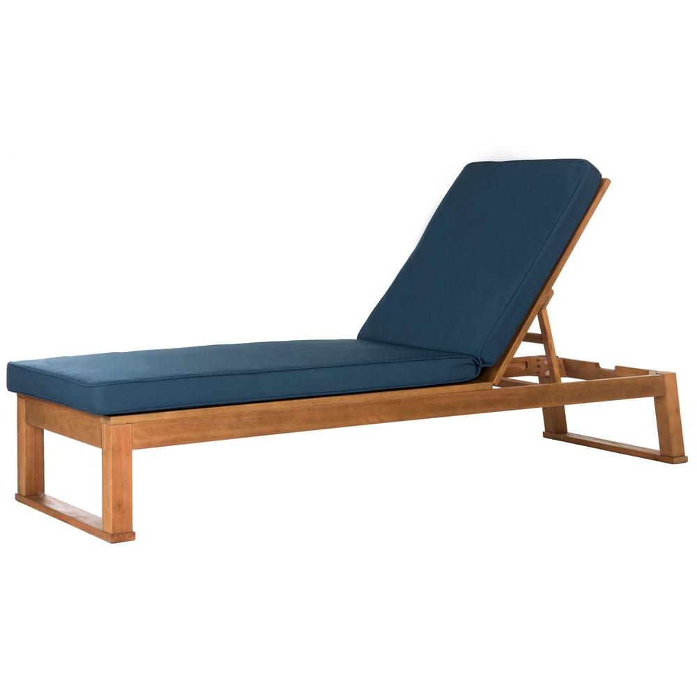 Safavieh Solano Natural Brown Adjustable Wood Outdoor Lounge Chair With Intended For Most Recently Released Adjustable Outdoor Lounger Chairs (View 6 of 15)
