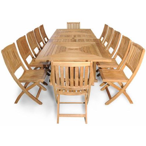 Sanibel Grand Teak 13 Piece Dining Set (with Images) (View 7 of 15)