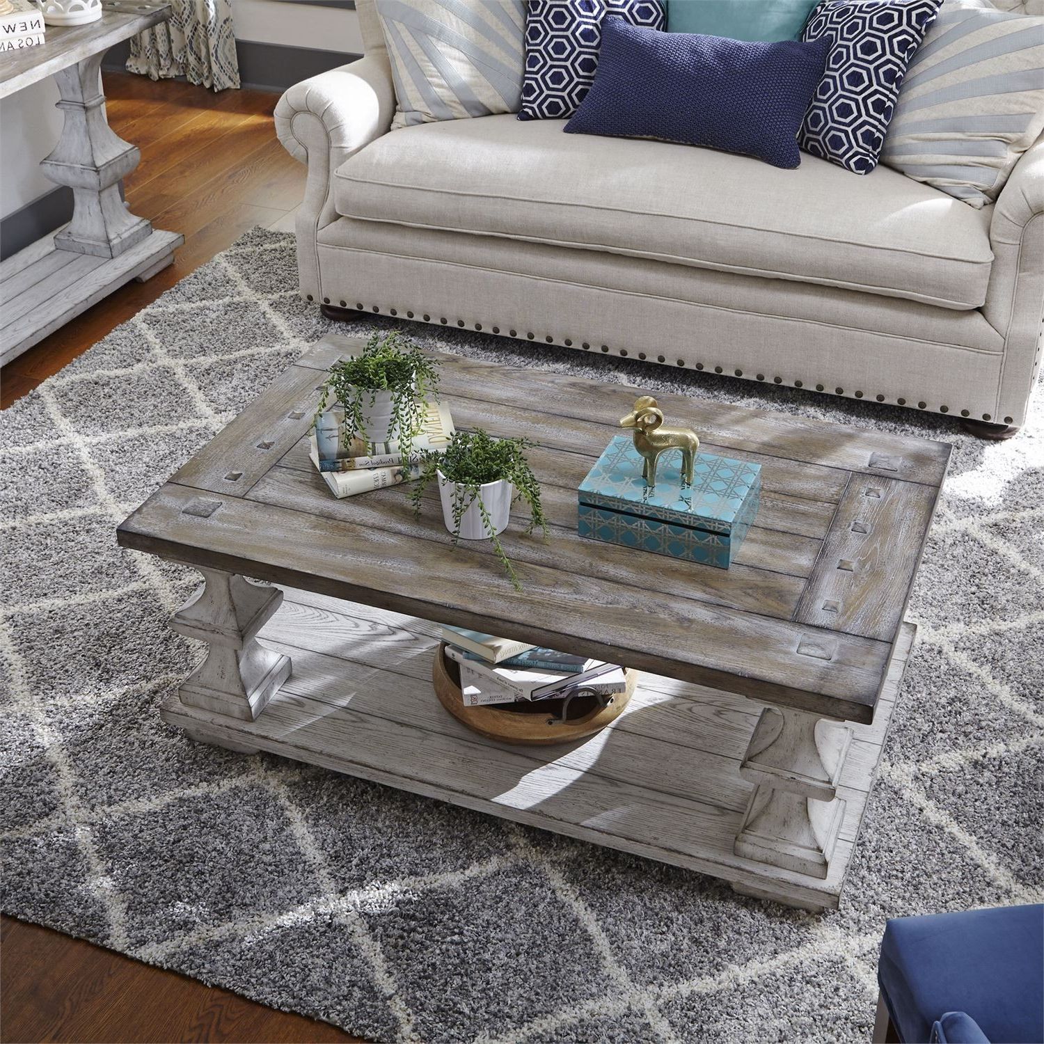 Sedona Heavy Distressed White Cocktail Table – 1stopbedrooms (View 6 of 15)