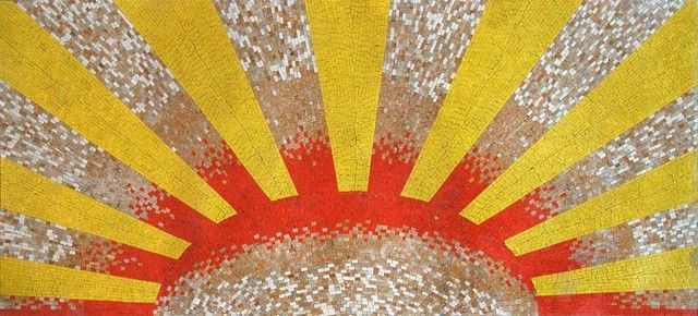 Sunburst Mosaic Outdoor Accent Tables Inside Well Known Sunburst Mosaic Decorative Art – Contemporary – Tile Murals – (View 2 of 15)