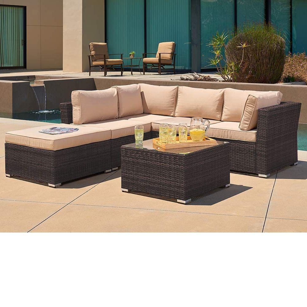 Suncrown Outdoor Furniture Sectional Sofa (4 Piece Set) All Weather For Most Current Outdoor Wicker Sectional Sofa Sets (View 4 of 15)