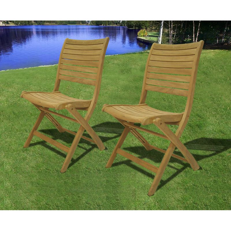 Teak Outdoor Folding Chairs Sets Within Fashionable Amazonia Dublin Teak Folding Chairs – Set Of 2 – Outdoor Dining Chairs (View 10 of 15)