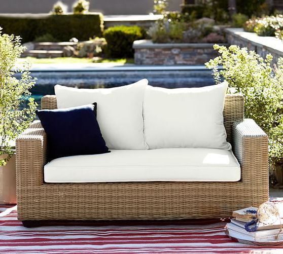 Torrey All Weather Wicker Square Arm 86" Sofa, Natural (View 15 of 15)