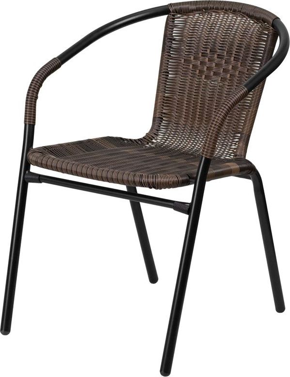 Trendy Dark Brown Rattan Indoor Outdoor Restaurant Stack Chair – Dining – At Intended For Dark Brown Wood Outdoor Chairs (View 8 of 15)