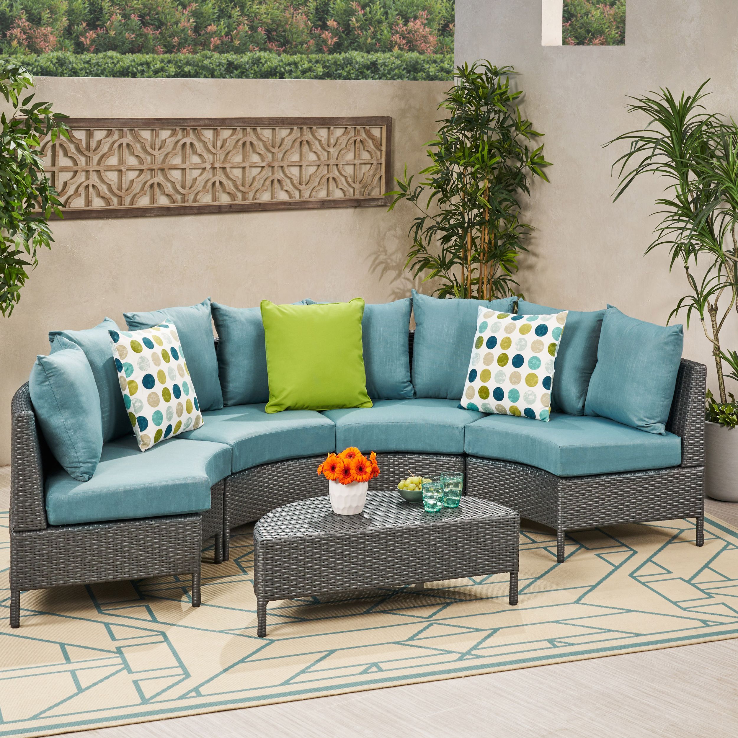Trendy Hampton Outdoor 8 Seater Wicker Sectional Sofa Set With Cushions, Grey With Outdoor Seating Sectional Patio Sets (View 8 of 15)
