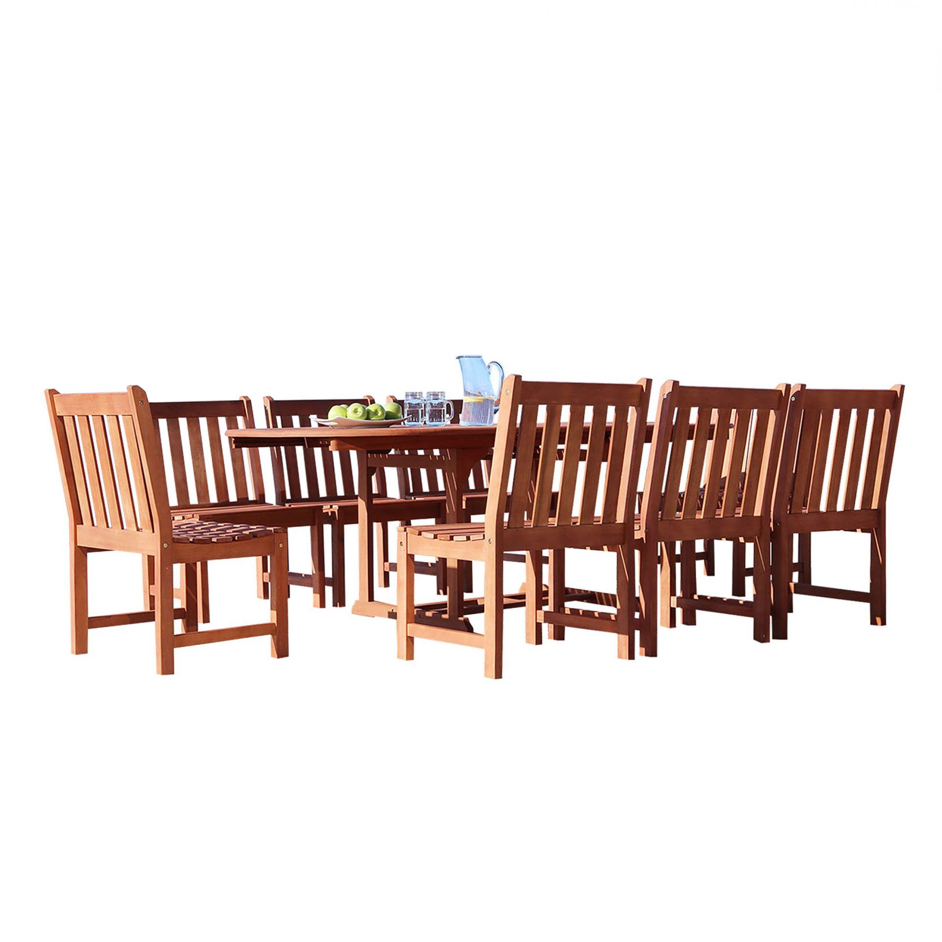Trendy Malibu 9 Piece Wood Dining Set With Extension Table & Armless Chair With Regard To Armless Square Dining Sets (View 2 of 15)