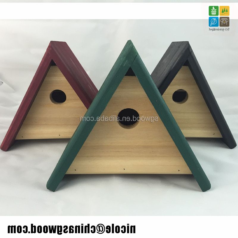 Trendy Sengong Fsc Triangle Wooden Bird House/ Wood Bird Nest Box – Buy Wooden Within Triangular Indoor Outdoor Nesting Tables (View 11 of 15)