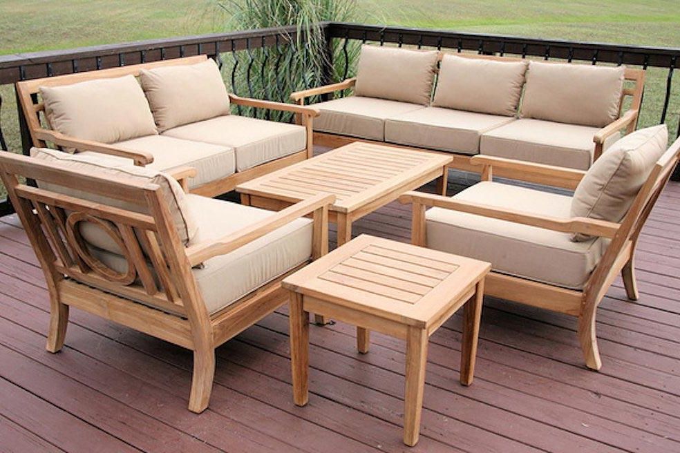 Victoria 6pcs Conversation Set With Sunbrella Cushion – Iksun Teak Intended For Favorite Charcoal Outdoor Conversation Seating Sets (View 10 of 15)