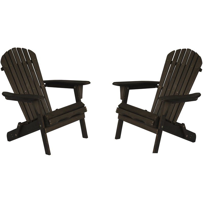 W Unlimited Oceanic Wooden Patio Adirondack Chair In Dark Brown (set Of Intended For Most Recently Released Dark Wood Outdoor Chairs (View 4 of 15)