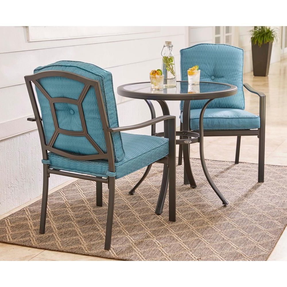 Well Known 3 Piece Bistro Dining Sets Regarding Hampton Bay Elmont 3 Piece Patio Dining Set Fzs80364cst 3 2 – The Home (View 2 of 15)
