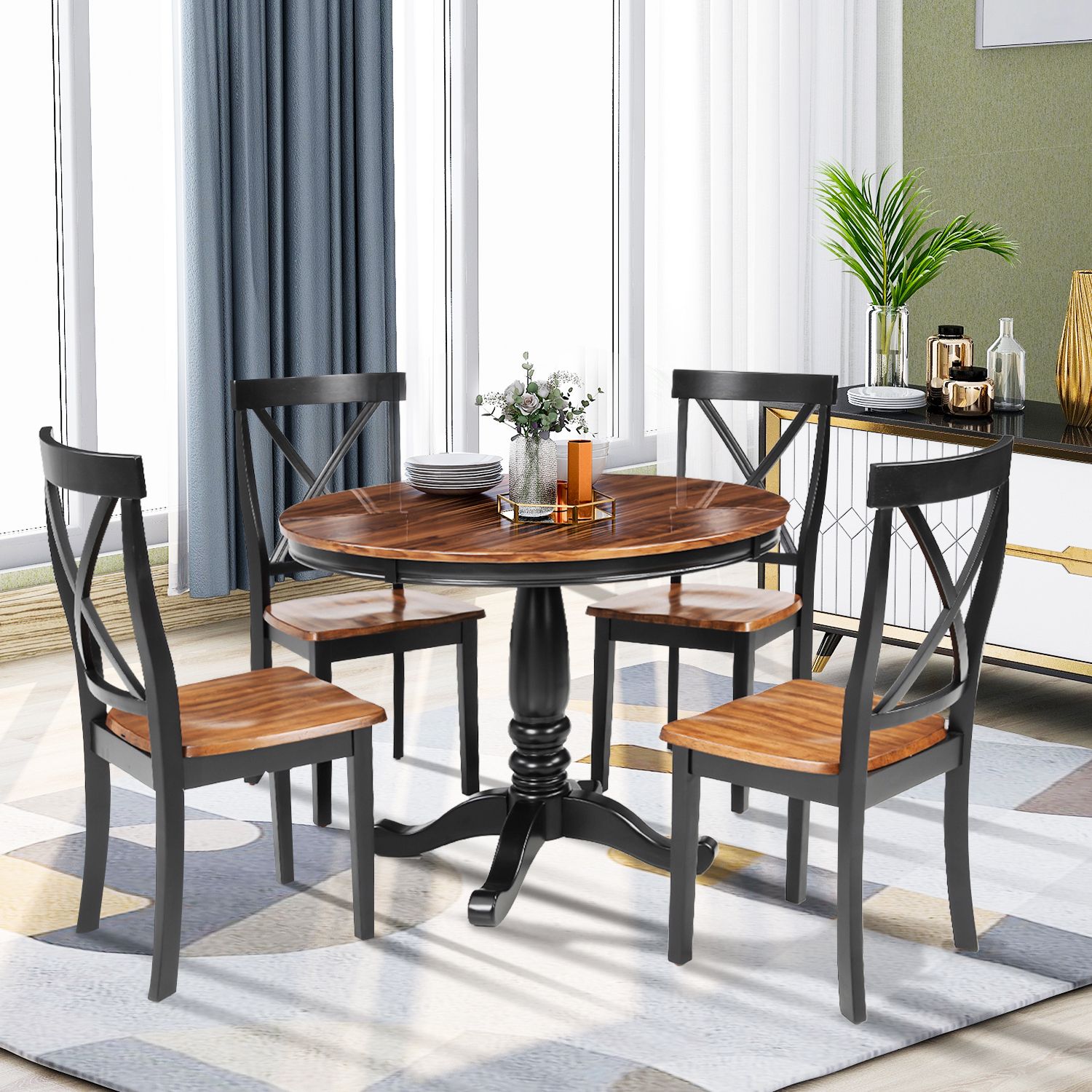 Well Known 5 Piece Round Dining Sets For Round Dining Room Table Set For 4 Persons, 5 Piece Dining Room Table (View 9 of 15)