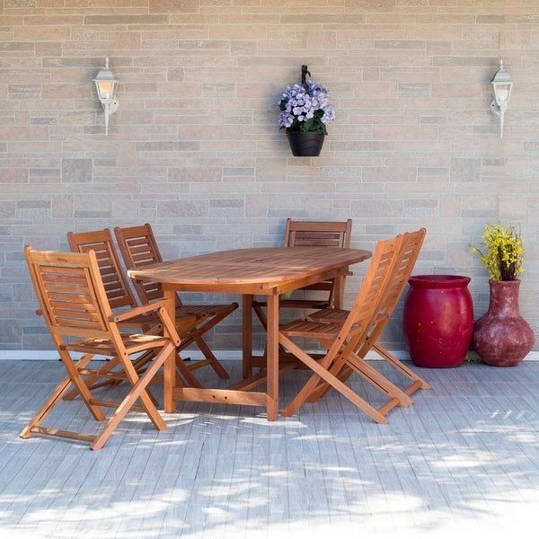 Well Known Amazonia Extendable 7 Piece Patio Dining Set – Overstock – 2543887 Intended For Extendable Patio Dining Set (View 8 of 15)