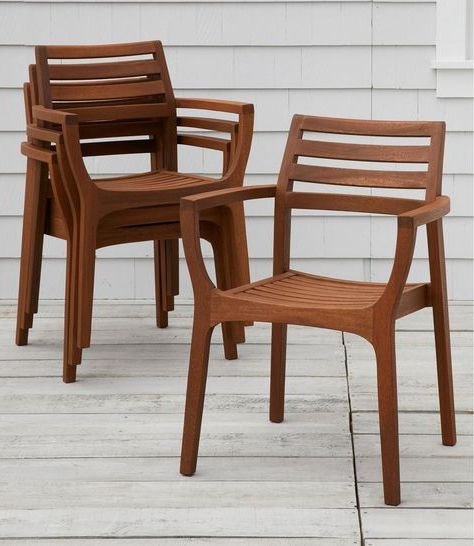 Well Known Eucalyptus Stacking Chairs, Set Of Four (View 7 of 15)