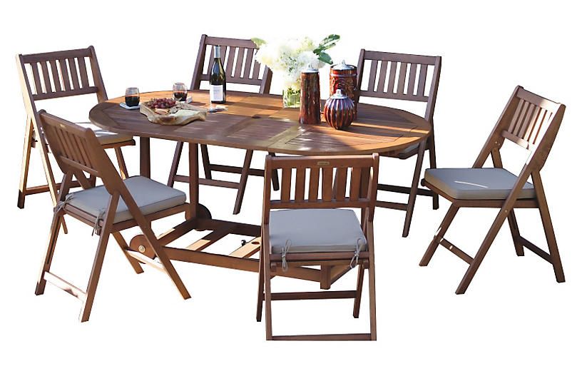 Well Known Mara Dining Set, Navy/white (View 5 of 15)