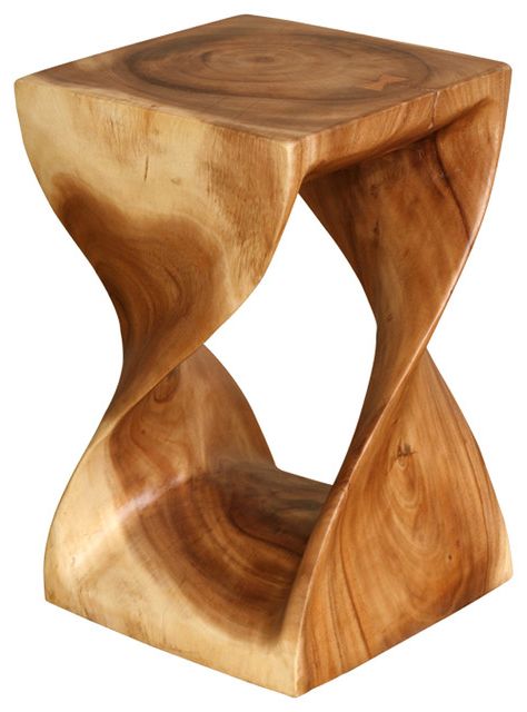 Well Known Natural Dark Oil Acacia Outdoor Arm Chairs With Twisting Natural Wood Side Table, Acacia Wood – Contemporary – Side (View 5 of 15)