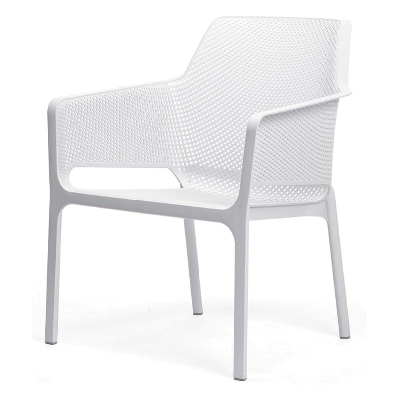 Well Known Relax Italian Made Commercial Grade Indoor/outdoor Dining Armchair, White Inside White Fabric Outdoor Wicker Armchairs (View 13 of 15)