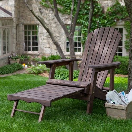 Well Liked Dark Wood Outdoor Reclining Chairs Regarding Big Daddy Reclining Adirondack Chair With Pull Out Ottoman  Dark Brown (View 14 of 15)