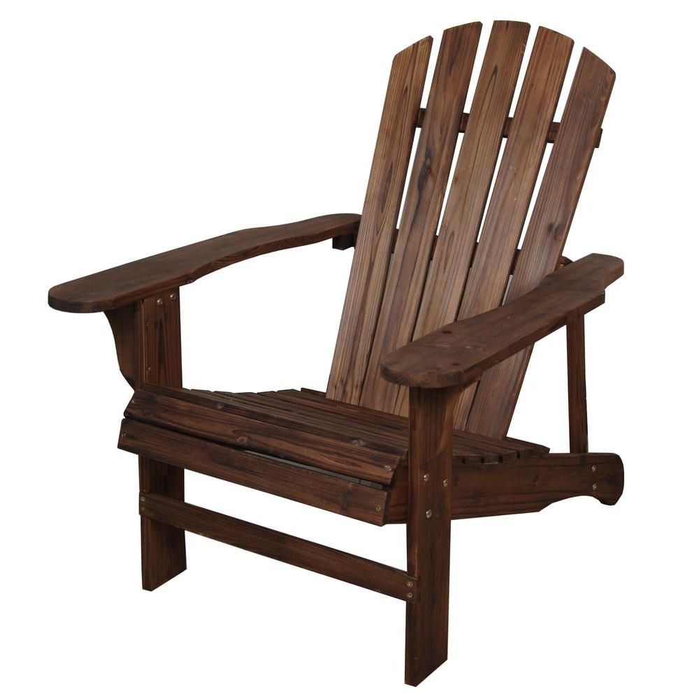 Well Liked Leigh Country Charred Wood Patio Adirondack Chair Tx 94056 – The Home Depot With Natural Wood Outdoor Chairs (View 6 of 15)