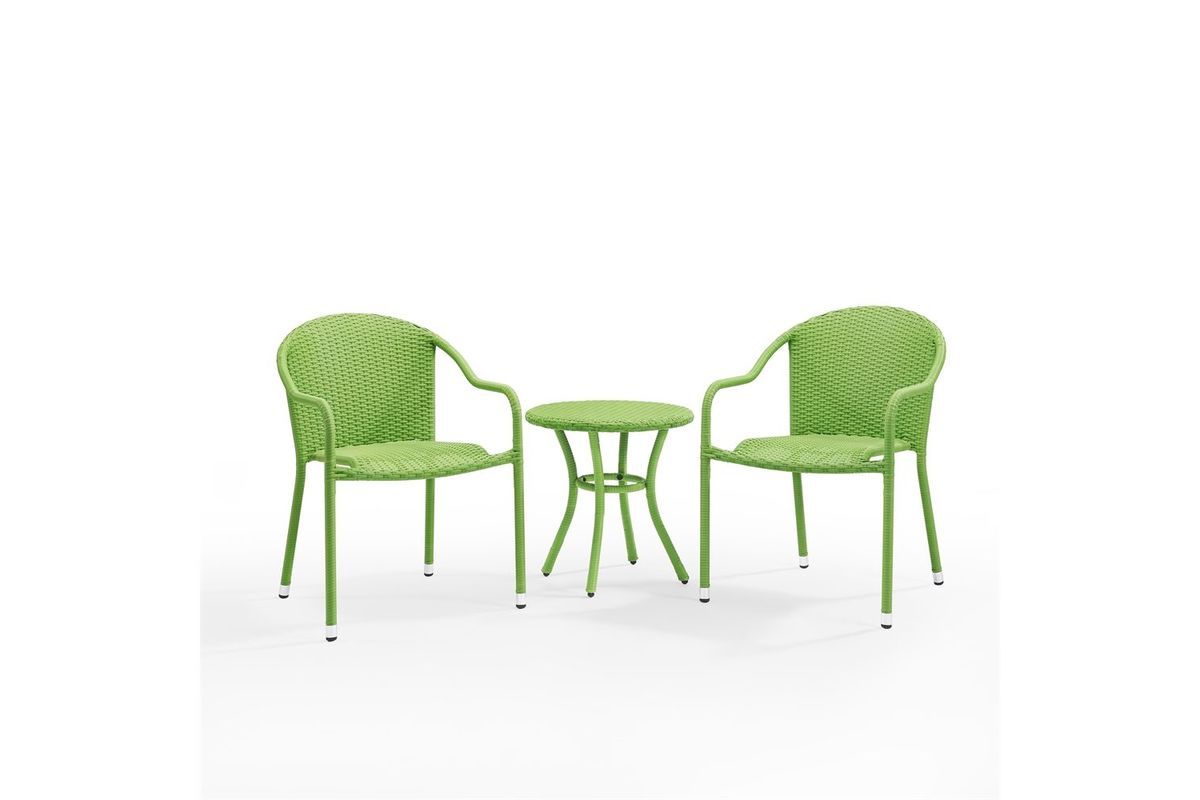 White 3 Piece Outdoor Seating Patio Sets For 2019 Palm Harbor 3 Piece Outdoor Cafe Seating Set In Green At Gardner White (View 3 of 15)