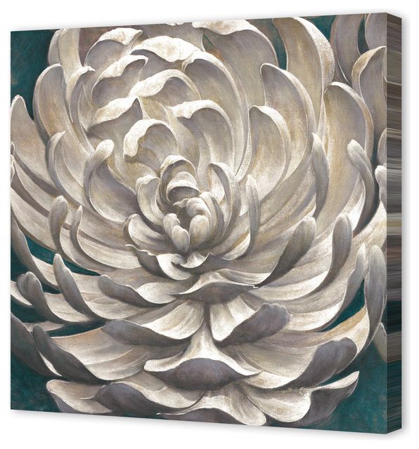 "white Chrysanthemum" Canvas Wall Art, 36"x36" – Contemporary – Prints Regarding Widely Used Ocean Wave Mosaic Outdoor Accent Tables (View 5 of 15)