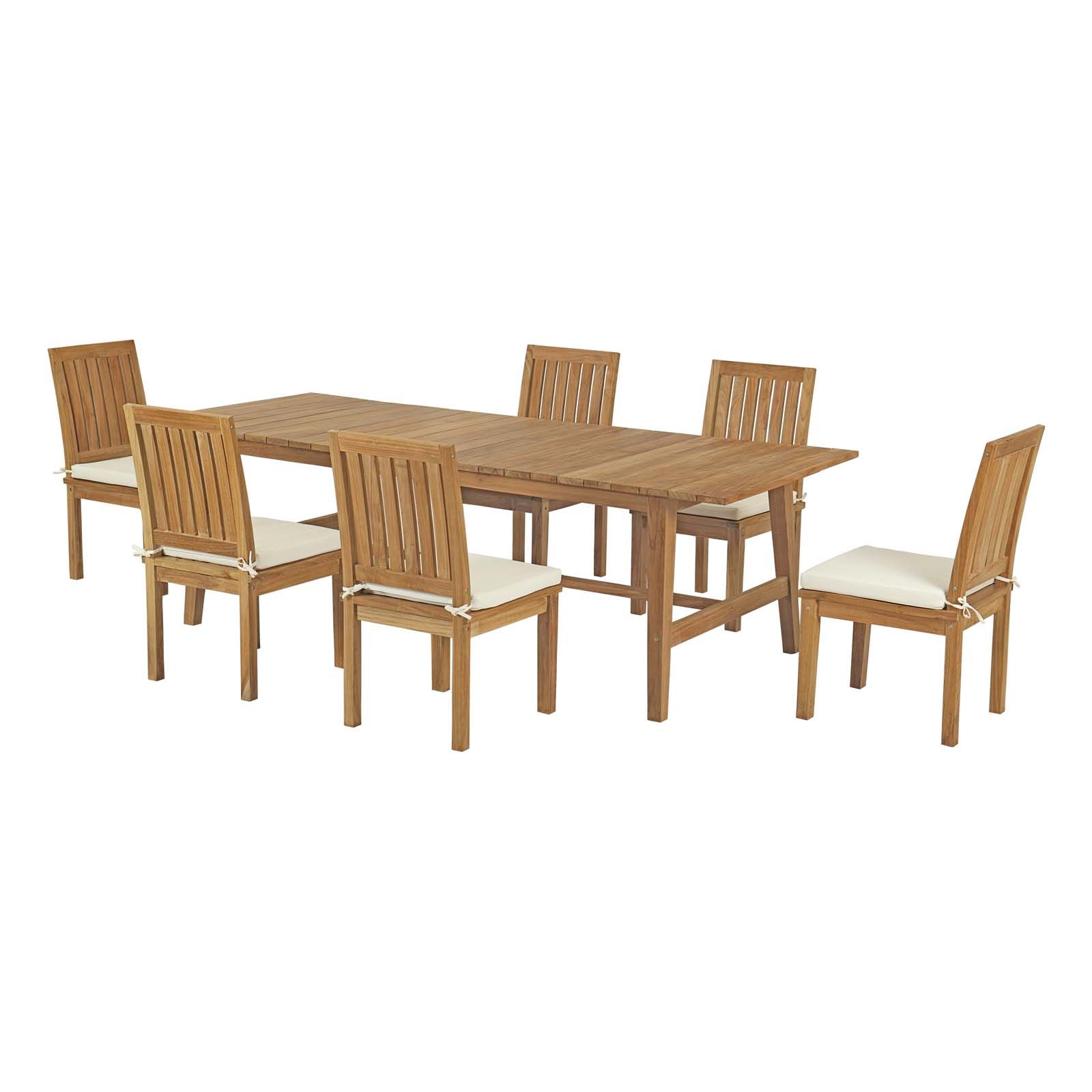 Widely Used 7 Piece Teak Wood Dining Sets For Marina 7 Piece Outdoor Patio Teak Outdoor Dining Set (View 15 of 15)