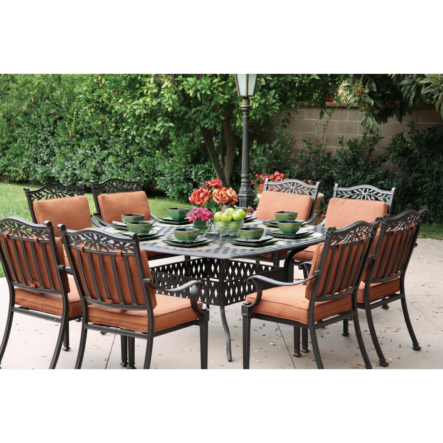 Widely Used 9 Piece Rectangular Patio Dining Sets In Darlee Charleston 9 Piece Cast Aluminum Patio Dining Set (View 15 of 15)