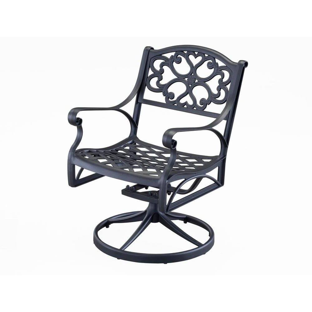 Widely Used Home Styles Biscayne Black Swivel Patio Dining Chair 5554 53 – The Home For Black Outdoor Dining Chairs (View 14 of 15)