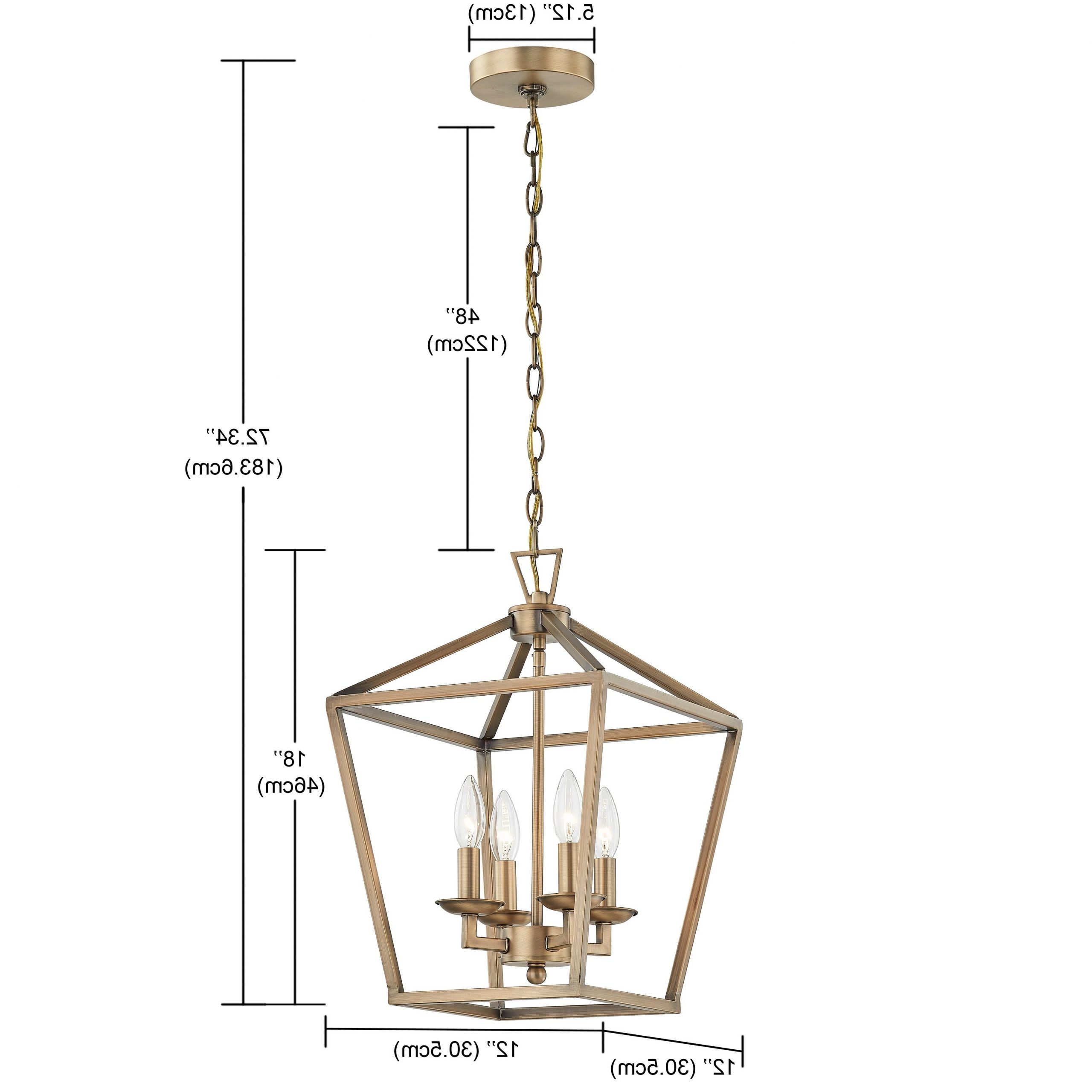 18 Inch Lantern Chandeliers Intended For Well Known 4 Light Metal Open Cage Lantern Chandelier – 12"x12"x18" – On Sale –  Overstock –  (View 4 of 15)