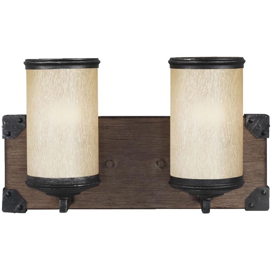 2020 Sea Gull – 2 Light Stardust Dunning Vanity Light Fixture With Creme  Parchment Glass :: Weeks Home Hardware Intended For Creme Parchment Glass Lantern Chandeliers (View 3 of 15)