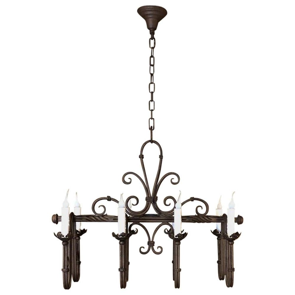 Antique Country French Wrought Iron Chandelier For Sale At 1stdibs Intended For Most Current County French Iron Lantern Chandeliers (View 13 of 15)