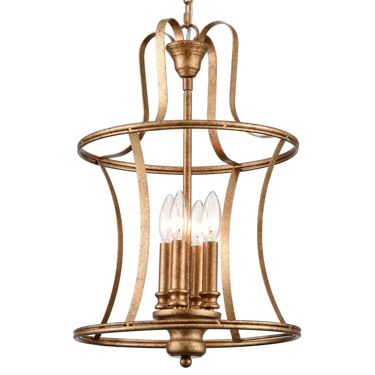Antique Gild Lantern Chandeliers In Most Up To Date Lantern Chandelier Farmhouse 4 Lights Pendant Light (View 9 of 15)