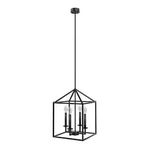 Best And Newest Flat Black Lantern Chandeliers Within Black – Lantern – Chandeliers – Lighting – The Home Depot (View 15 of 15)