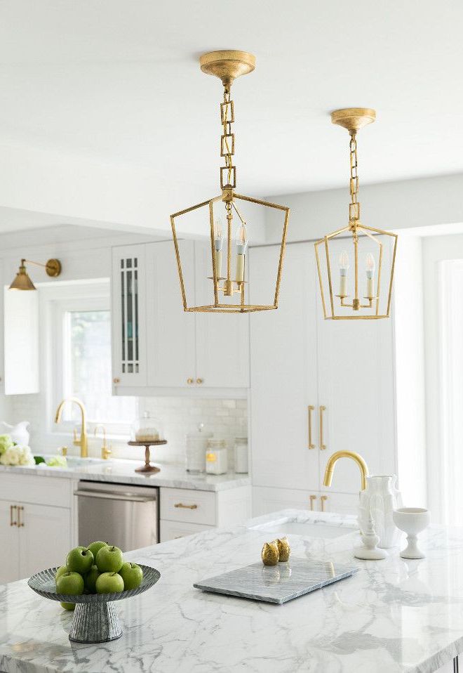 Brass Lantern, Kitchen Marble, White  Marble Kitchen (View 14 of 15)