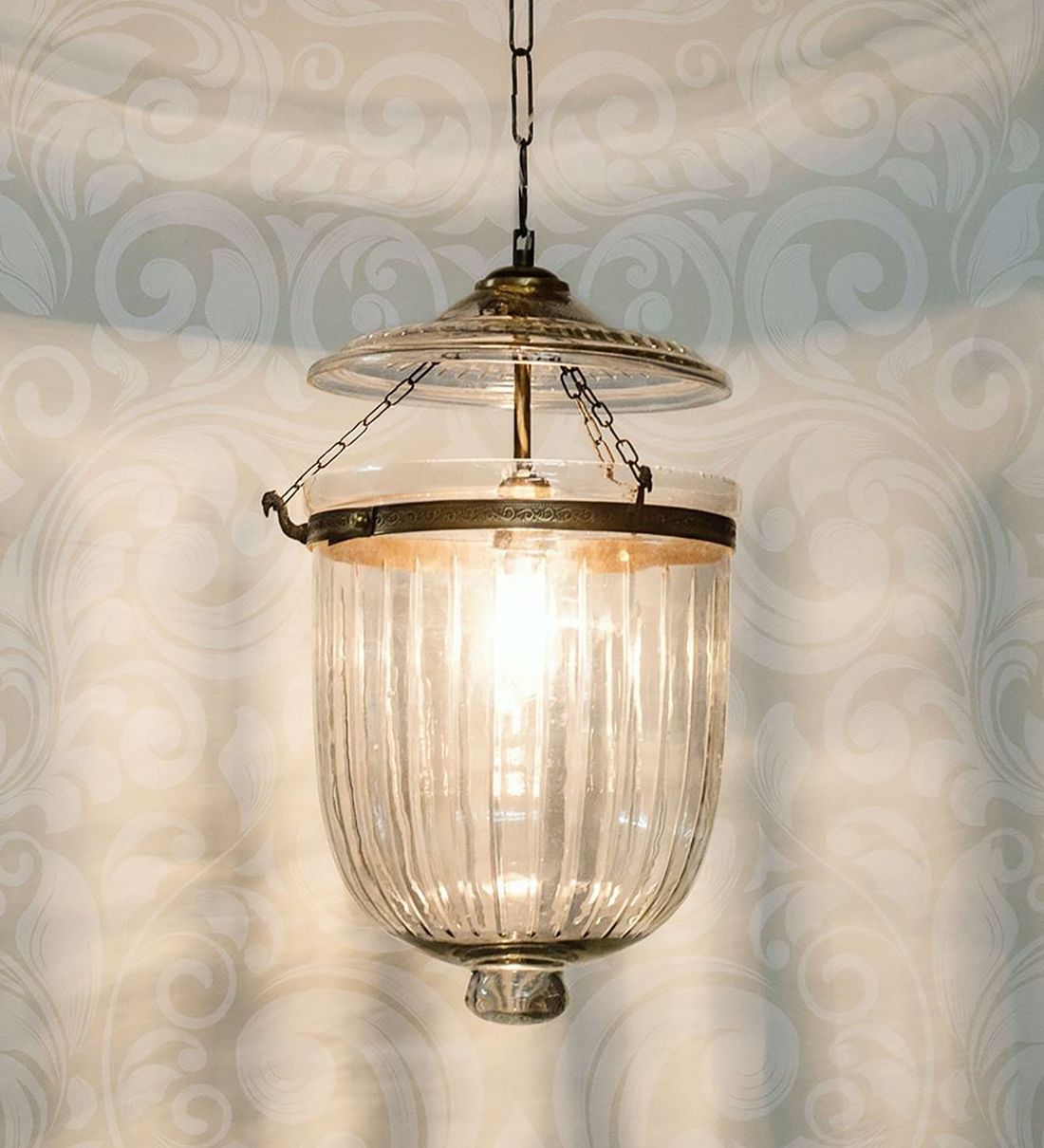 Buy Transparent Glass Single Hanging Lightsfos Lighting Online –  Novelty Hanging Lights – Ceiling Lights – Lamps And Lighting – Pepperfry  Product Pertaining To Popular Brass Wrapped Lantern Chandeliers (View 10 of 15)